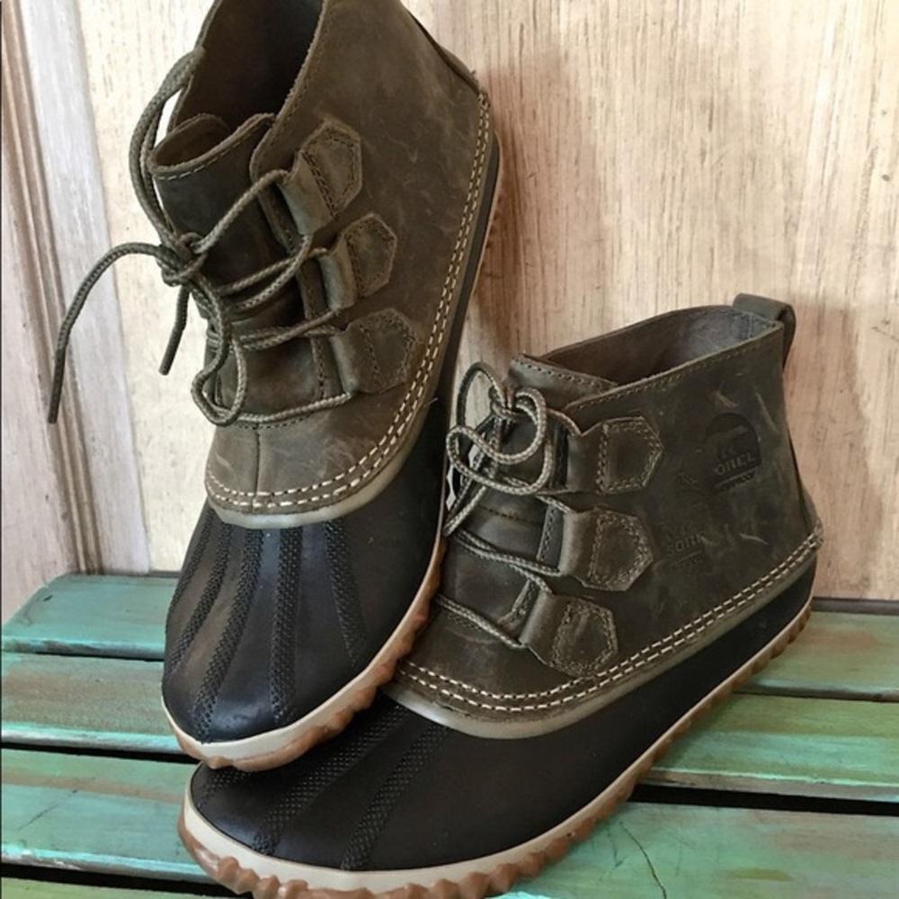 Green Sorel Duck Boots.